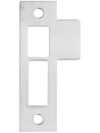 3 1/2 inch Solid Brass Mortise Strike Plate in Polished Chrome.